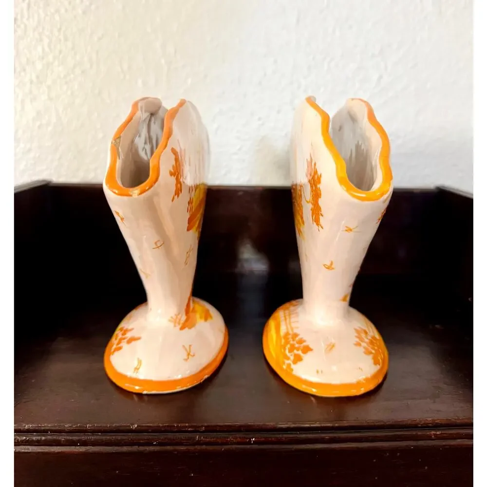 Pair of 1970s Antico Fiorentino Italian Fan Vases